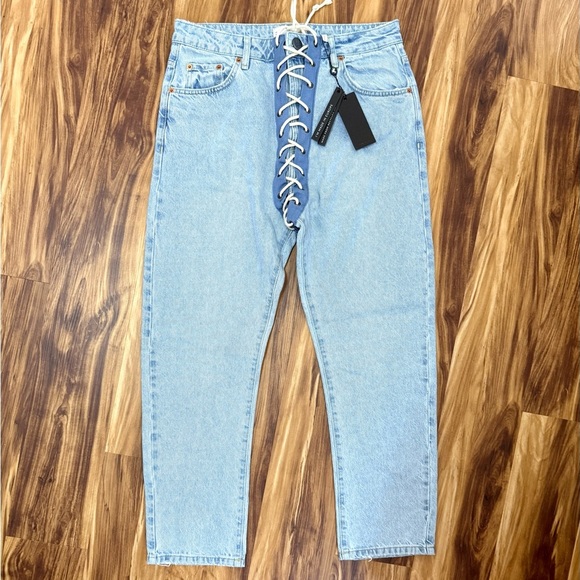 New One Teaspoon Blue Laced Bandits Jeans - Picture 2 of 7